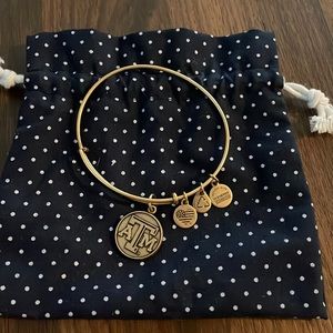 Alex and Ani Texas A&M antique gold toned bracelet